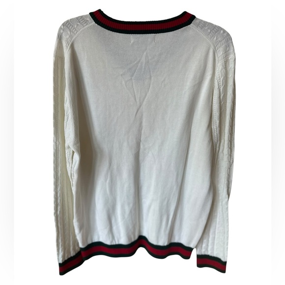 Prestige Original Men's White Cable Knit Sweater size L - Picture 8 of 9